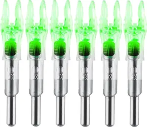sntxmy 6/12PCS Lighted Nocks for Arrows .204-.246 Dia with H S GT Bushings High-Visibility LED ON/Off Switch for Archery