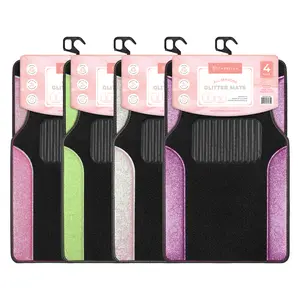 Carbella SparkleGlitter Car Floor Mats, Front & Rear Two-Tone Glitter and Carpet Truck Accessories