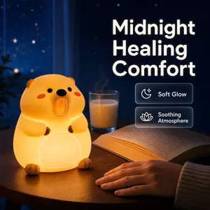 Cute Marmot-Shaped Silicone Touch Night Light—Bedside Lamp, Children’s Lamp, Gift for Girls, and Room Decor. Night Light, Soft Light, Bedroom Lamp, Ambient Light. Marmot Nursery Night LightNight Light, Table Lamp, Baby Lamp, Cartoon, Anime, Boys, Kids