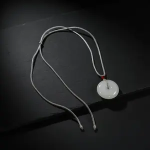 White Jade Donut Necklace – Clarity & Grounding Pendant