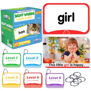 BenBen Sight Words Flash Cards, 350 Dolch & Fry High Frequency Site Words for Pre-K, Kindergarten, 1st Grade, 2nd Grade, 3rd Grade, Educational Learning Cards Homeschool Supplies for Ages 3-9
