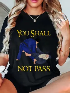 100% Cotton Unisex BJJ Guard Passing You shall not pass Brazilian JIu Jitsu T-Shirt Casual Top