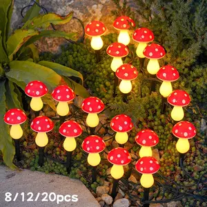 Solar Mushroom Light Set, Outdoor Garden Fairy String Lights, Bright with Dots, 8 Lighting Modes for Landscape, Pathway, Party Decor, Solar Patio Lights, Outdoor Decorative Lights