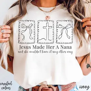Custom Comfort Colors Coquette Christian Nana Sweatshirt, Religious Grandma Crewneck, Mimi Gift For Grandmother, Gram, Gigi, Granny, Grammy
