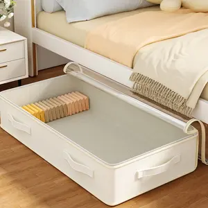 Large Capacity Under Bed Clothes Storage Bag, Foldable Quilt Dust Cover, Home Essentials, Toy Storage, Shoe Protector, Visible Window