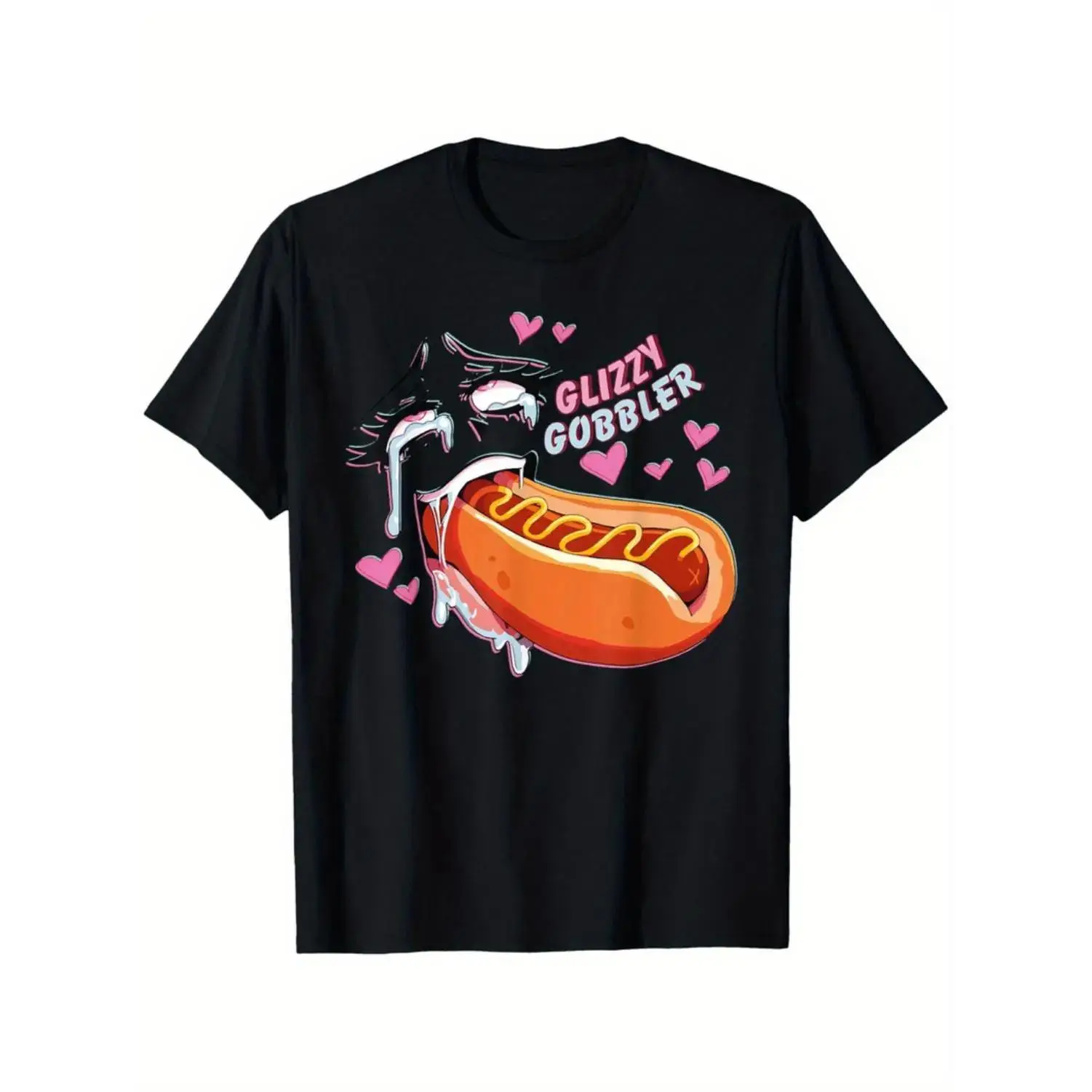 Funny Glizzy Gobbler T-Shirt for Men, Comfy Relaxed Fit Shortsleeve Top in Premium  for Casual Leisure Wear, Classic, Breathable, Tshirt, Fabric, Menswear, Round Neck, Tee, Crew Neck, Cotton, Lightweight, Soft, Loose-Fitting, Machine Washable