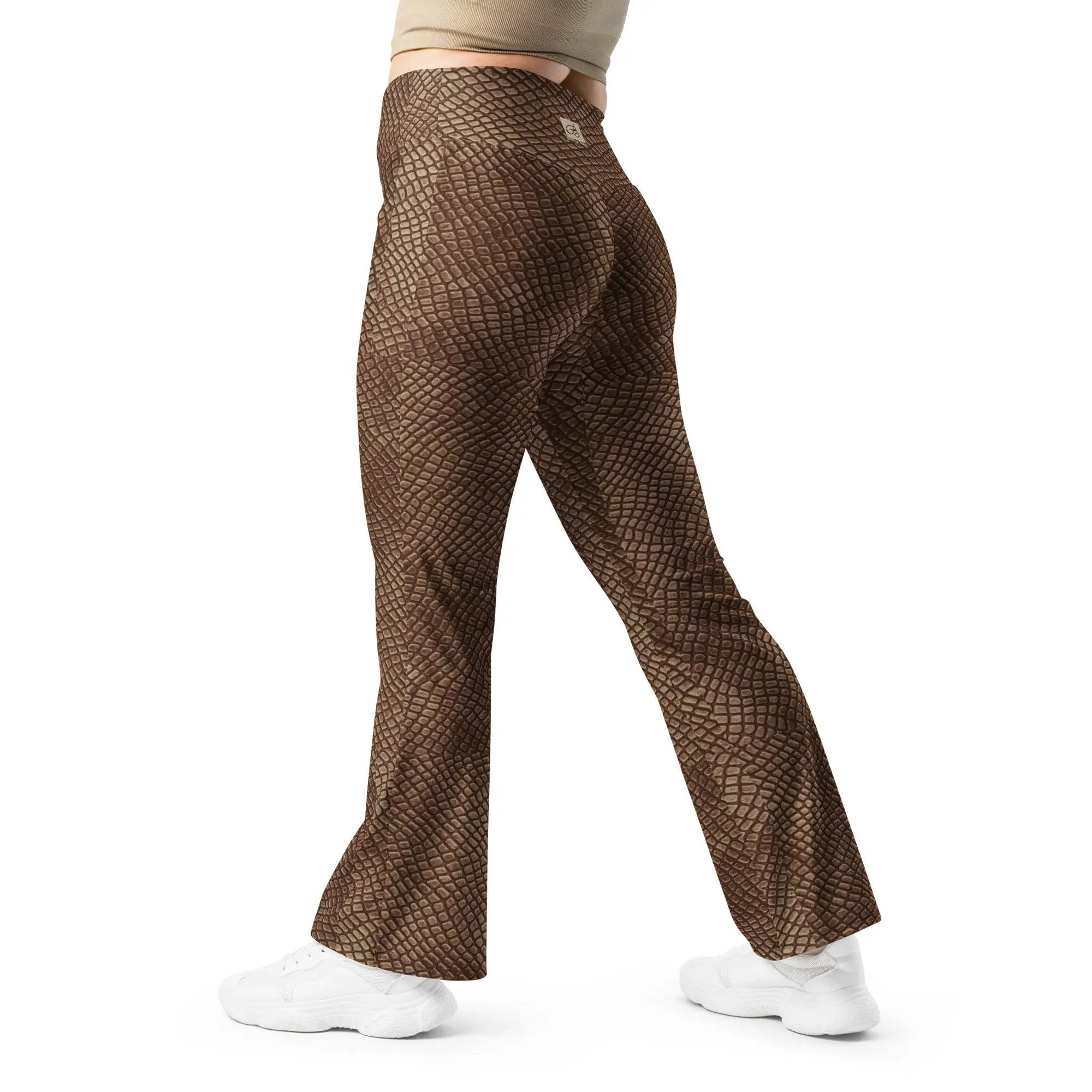 Mocha Crocodile Flare Leggings