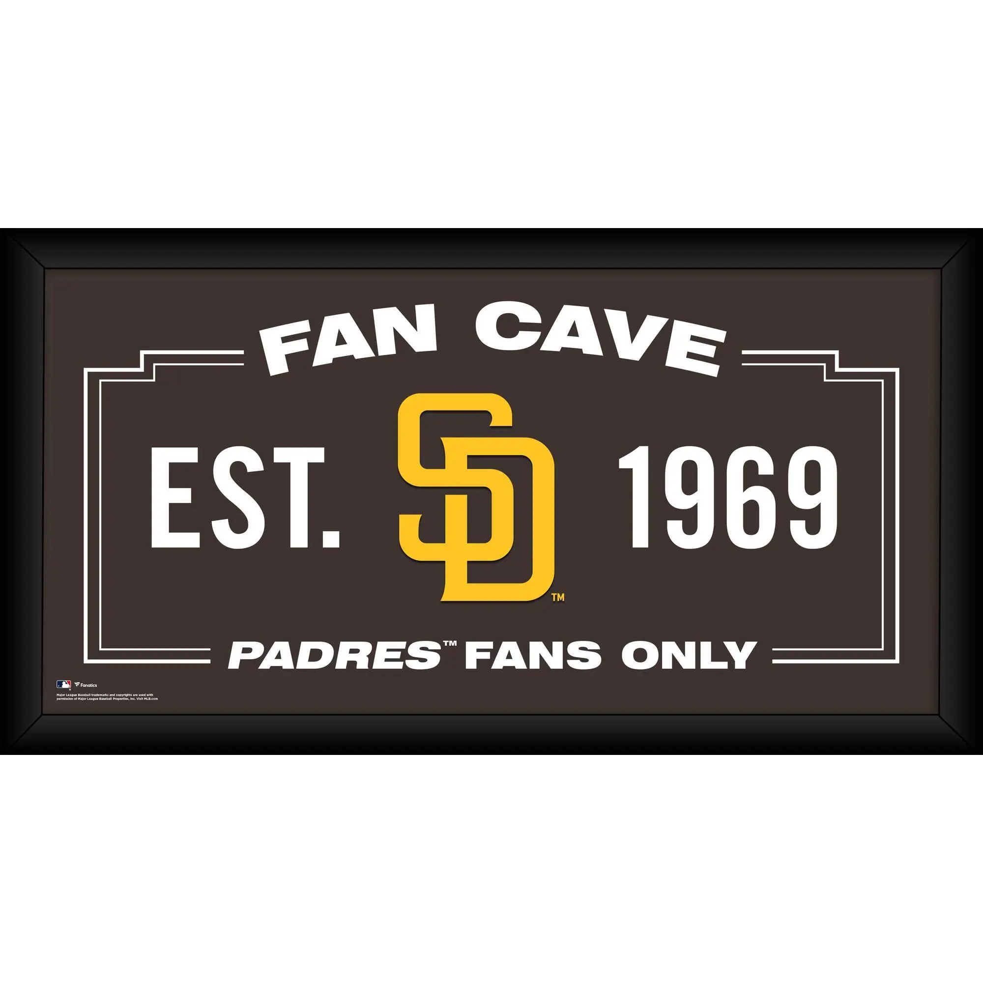 San Diego Padres Framed 10" x 20" Fan Cave Collage - MLB Memorabilia