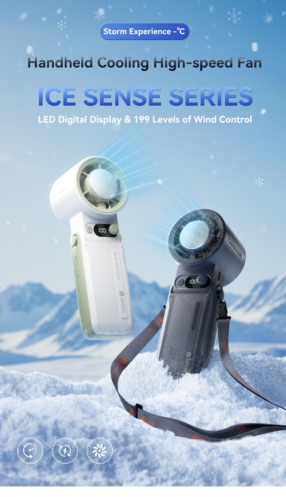 Portable Handheld Turbo Fan, 3-in-1 Rechargeable, 199 Adjustable Levels, Up to 30 hours of use, with Digital Display, One-Click Semiconductor Cooling, 135° Adjustable Airflow, Ideal for Summer Travel & Outdoor Activities, High Speed Fan, Portable fan