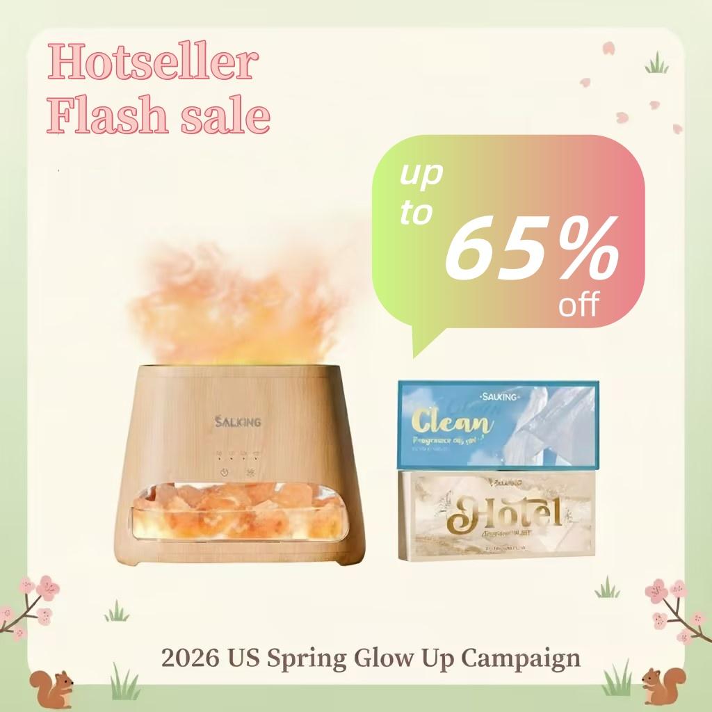 2-in-1 Himalayan Salt Lamp Diffuser, Cool Mist Humidifier, Aromatherapy & Himalayan Salt Therapy, Pure Himalayan Salt, U