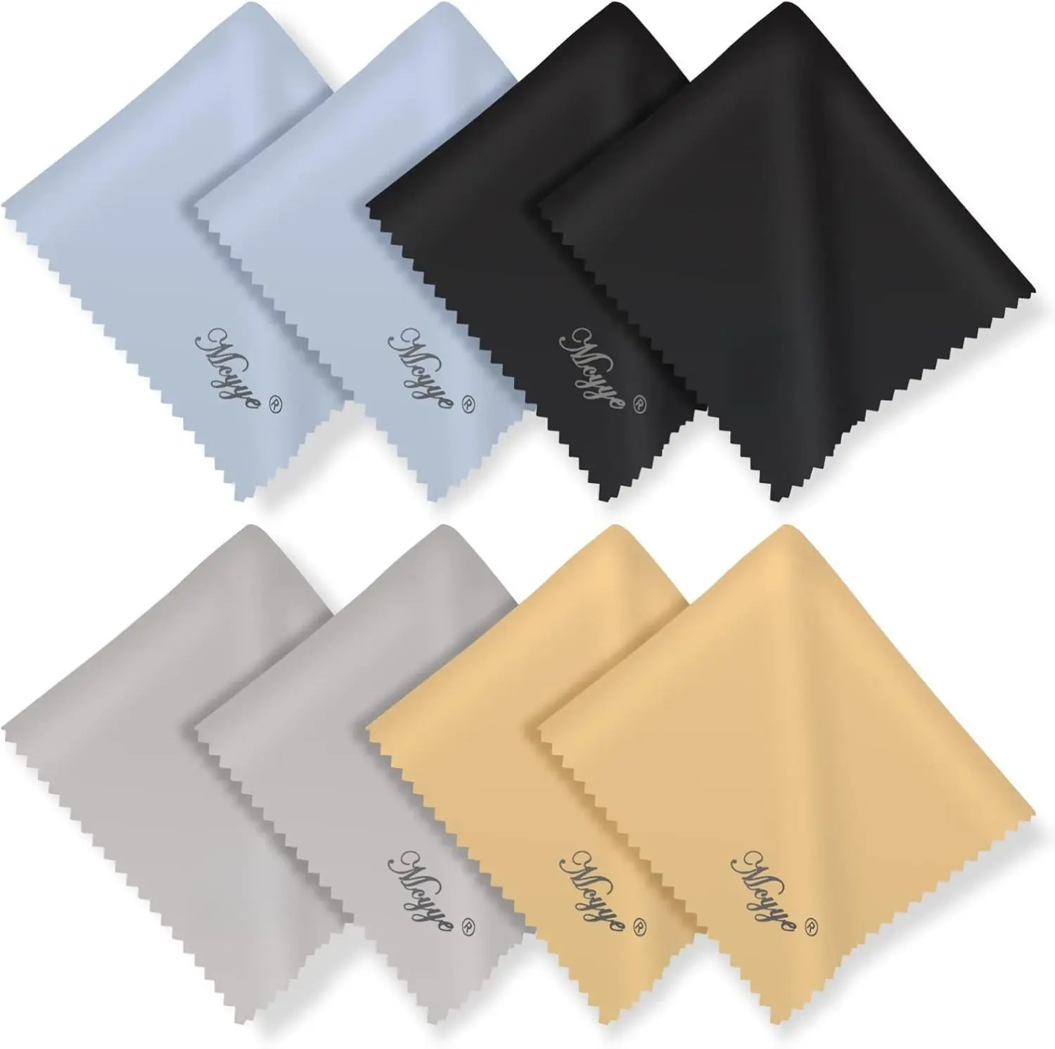 8 PCS Microfiber Cleaning Cloths for Glasses 6"x7" Premium Soft Lens Wipes for Electronics TVs Phones Laptops Screens