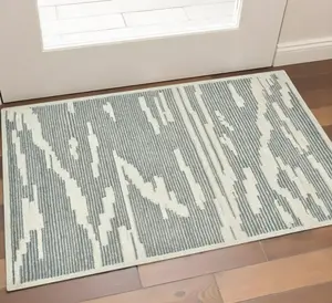 HomeRoots 570371 Gray & Ivory Wool Abstract Hand-Hooked Rectangular Area Rug, 2 x 3 ft. Wool Area Rugs, Rectangular Area Rugs