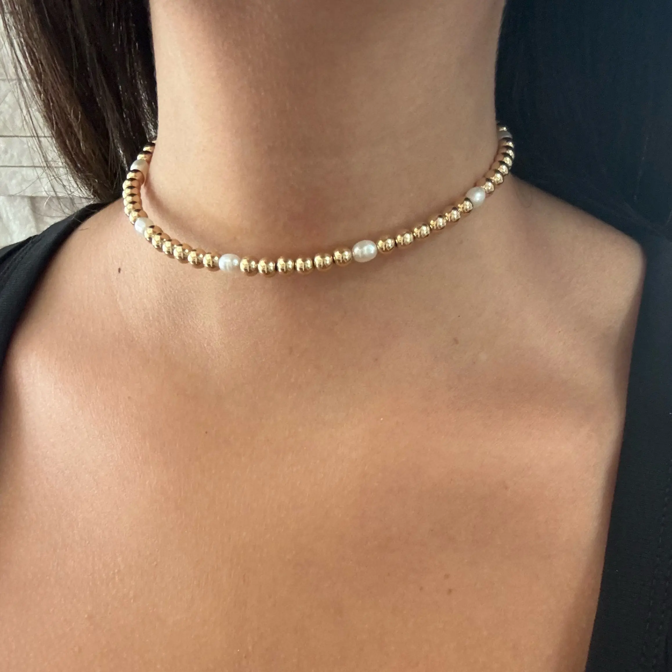Protect Your Pearls of Wisdom Wrap Choker 14k Real Gold Filled Elegant Necklace for Stylish Wear with Versatile Wrap Design and Peace Charm - Fashion Pendants
