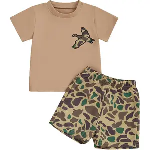 Toddler Baby Boy Clothes 6 12 18 24 Months Summer Outfit Short Sleeve T-Shirt Tops Camo Shorts Set 2T 3T 4T
