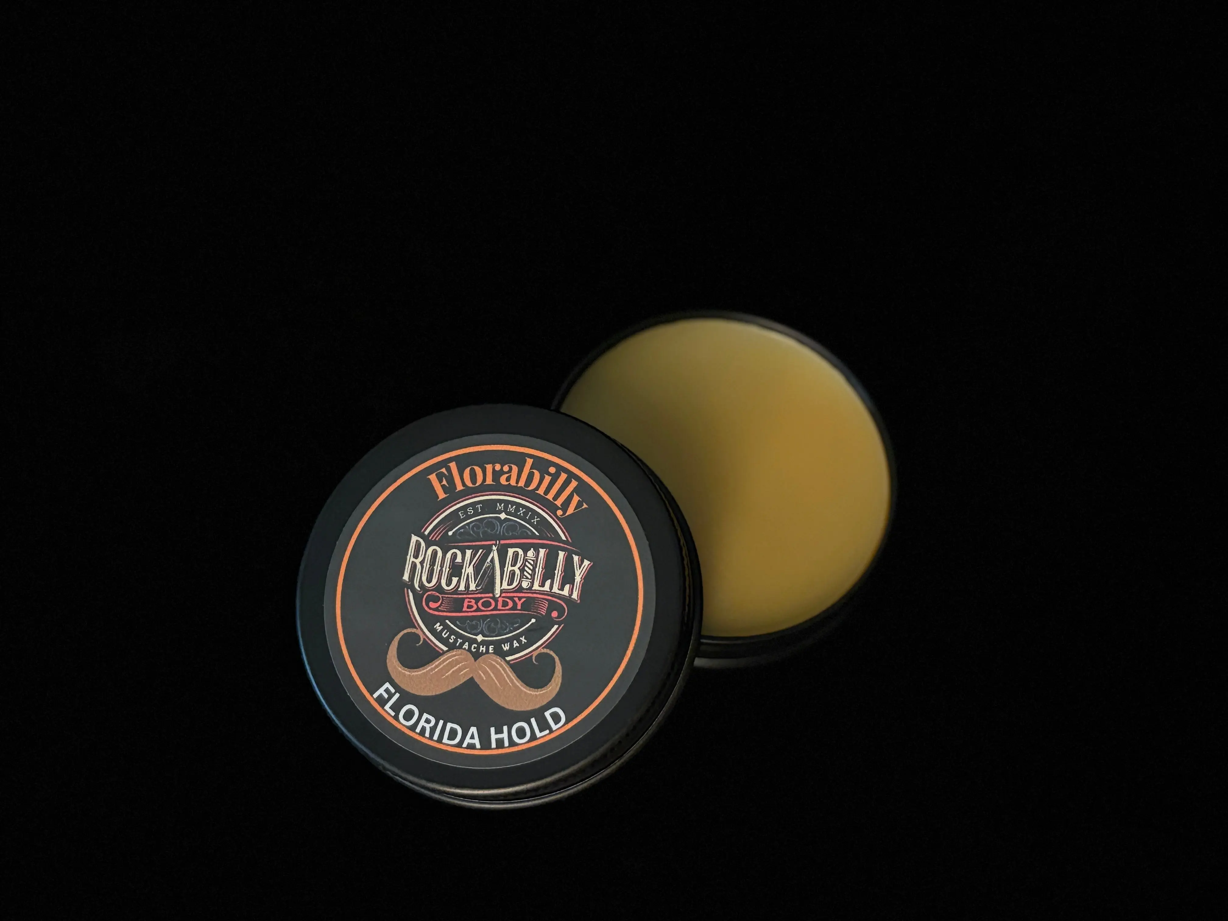 Florabilly Mustache Wax — FLORIDA HOLD | Sweet Orange & Lemon | 1oz Handcrafted Tin