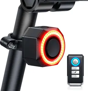 with Remote,  Tail Light &  Light Auto ON/Off USB-C Rechargeable, 110dB Bicycle  System Anti  Vibration Motion Sensor for , Ebike, Scooter, IP65