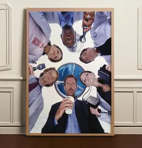 [Sale Up To 45%] (Free Ship)(UNFRAMED) - House M.D. Season 1 Movie Poster， minimalist funny art, Movie Collectibles (No Frame)