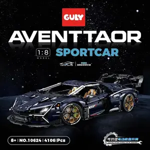 GULY 10624 Technical Super Sports Car 1:8Model City Racing Series DIY Toys Building Blocks Boy Gift 4106Pcs