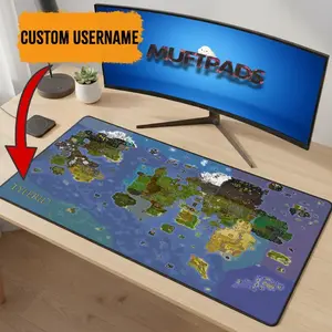 Custom RuneScape World Map Desk Mat, OSRS Gaming Mouse Pad