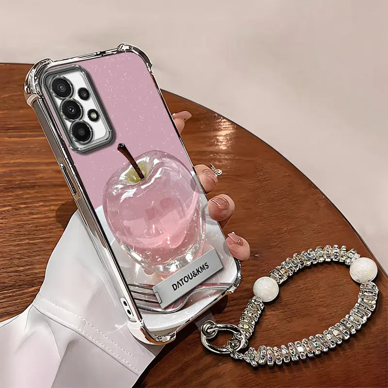 Suitable for [Galaxy A23] Latest high-end phone case,Features a Cute Pink Apple Print Design—Soft TPU and Reinforced Silicone Case.YM99