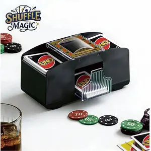 Automatic Card Shuffler 1/2/4/6 Decks,Battery Operated Electric Playing Card Shuffler for UNO,Casino Card Game,Poker,Phase 10,Blackjack,Texas Hold'em,Home Card Games