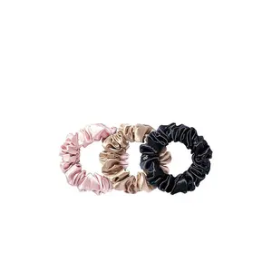 slip Classic Large Scrunchie 3 Pack in Black, Pink & Caramel