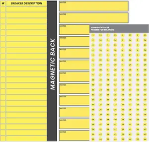 Circuit Breaker Panel Labels - 4x12 Inch Magnetic Circuit Panel Directory Sign - Includes 1 Pack of Note Stickers and 1 Pack of Number Stickers - Ideal Labels for Electrical Panel Box