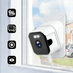 2K Window Security Camera,indoor camera，Window Security Camera  Dual-Band (2.4/5GHz) WiFi, 24/7 Surveillance with Color Night Vision & Motion Detection, IP Camera System, 2 Mounting Options, Quick Easy Setup.