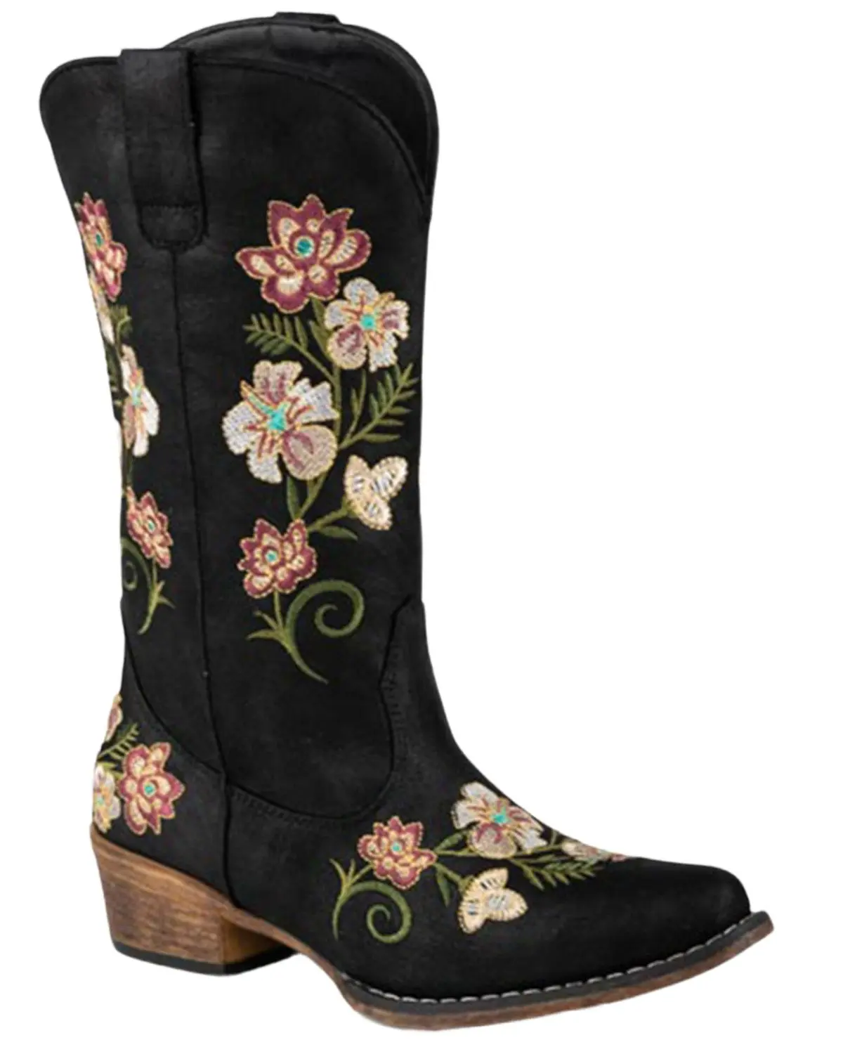 Women's Women'S Riley Floral Western Boot Snip Toe - 09-021-1566-3253 Bl