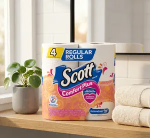 Scott ComfortPlus REG SS Toilet Paper 4 Regular Rolls Unscented 116 Sheets Per Roll One Ply 48 8 SQ FT Total 44M - Tissue