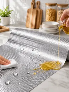 Premium Waterproof Shelf Liner for Cabinets and Drawers, Non-Slip Diamond Texture Kitchen Cabinet Mat, Oil Resistant Easy Clean Refrigerator Liner Roll, Cut-to-Fit Shelf Protector for Kitchen, Bathroom & Closet Organization absorber moisture