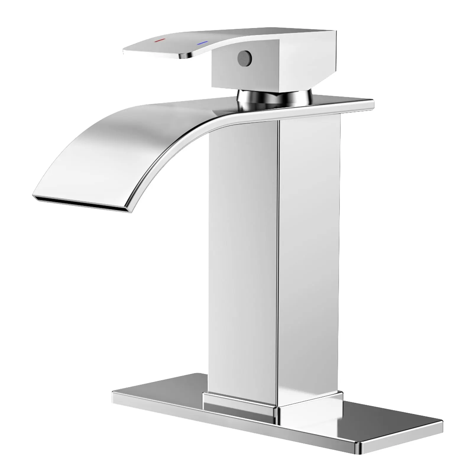 FORIOUS Modern Starlight Skin Metal Chrome Bathroom Sink Faucet - Centerset Single-Handle Anti-Rust Stainless Steel Pre-Assembled Basin Tap with CUPC Hose, Deck Plate, 4.13" Spout Length, Leak-Free Structure (Faucets for Bathroom Sinks), Metallic homeesse