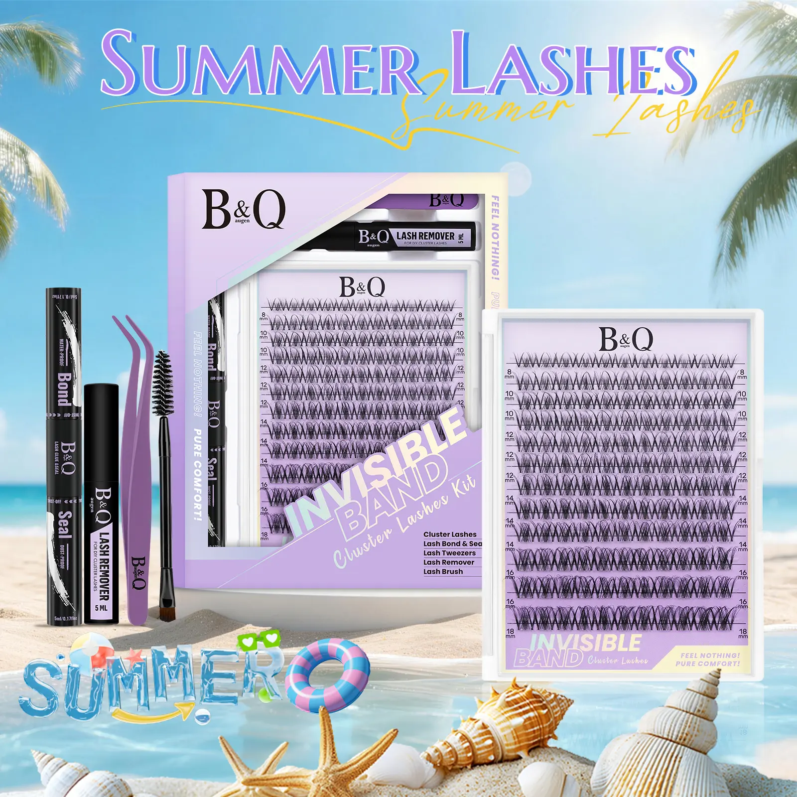 Breeze Kit l B&Qaugen Spider Cluster Lashes, Super Soft Thin Band,Natural Voluminous Look for Daily Wear,Waterproof Pool Proof,Beginner Friendly Eyelashes Extensions #dealsforyoudays