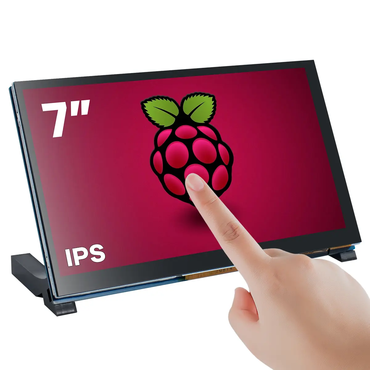 7-inch DSI capacitive touchscreen, 800×480 resolution, compatible with Raspberry Pi LCD monitors, driverless plug-and-play.