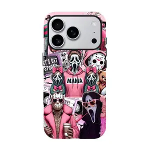 Pink Mama GhostFace Scream For iPhone Case, Horror Movie Halloween Phone Case, Aesthetic Spooky Season,For iPhone 17 16 15 14 13 12 11 Pro Max Protector