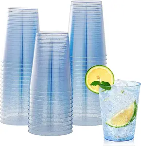10oz Bulk Glitter Cups | Plastic Tumblers for Milkshakes, Iced Tea, Boba Tea | Restaurant Supply