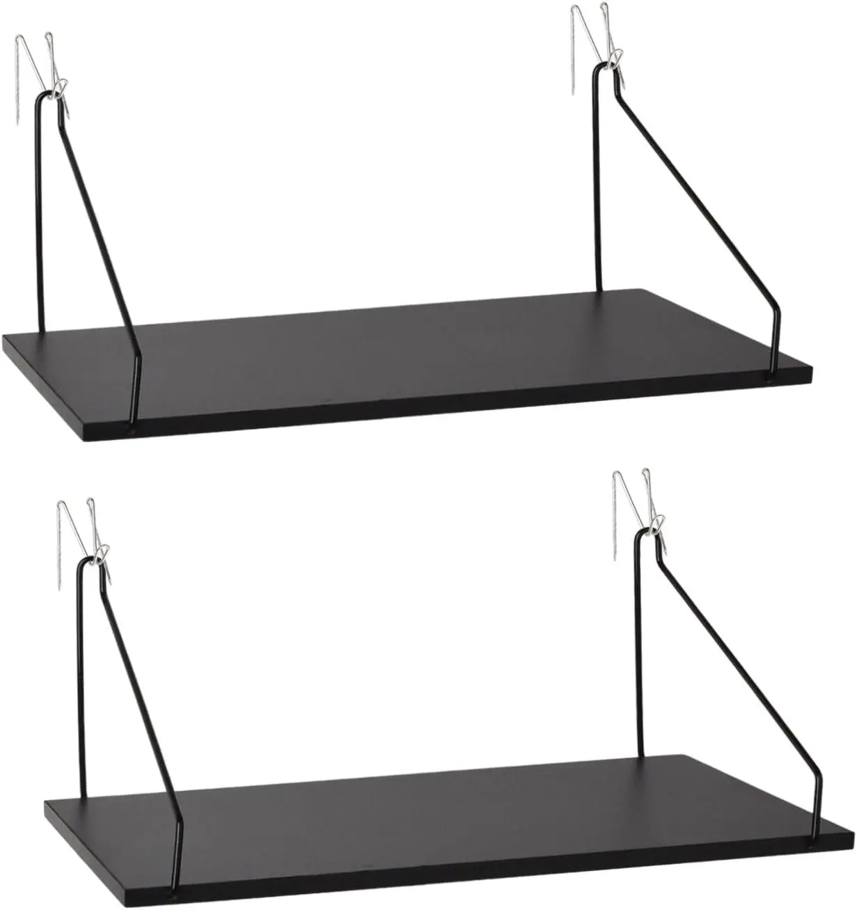 Fabric Wall Cubicle Shelf With Hooks for Work Decor 11.8" Wooden Organizer Storage Shelf Cubicle Accessories for Women Men Desk 2 Pack Black