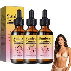 Sunless Tanning Drops to Drink, Natural & Organic Ingredients, Moisturizing Bronzing Tanner for Face & Body