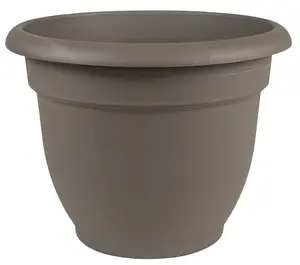 212 MAIN Bloem AP0660 6 in. Bell-Shape Ariana All-Weather Self-Watering Garden Planter with Self-Watering Grid, Peppercorn