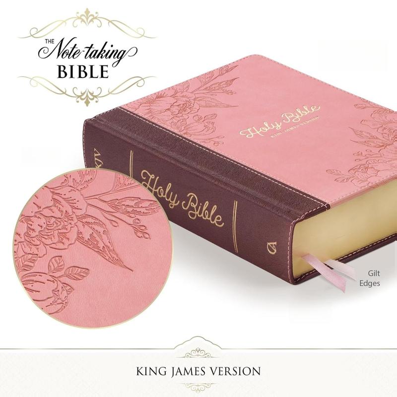 KJV Holy Bible, Note-taking Bible, Faux Leather Hardcover - King James Version, Brown/Pink (KJV Note-taking Editions)