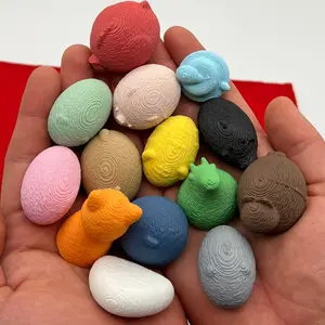 MINI Fuzzy Chinese Zodiac Figures textured Set (Cat Rat Ox Tiger Rabbit Dragon Snake Horse Sheep Monkey Rooster Dog Boar) Riceball 3DPrinted