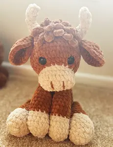 Highlander Cow Crochet Plushie Amigurumi Stuffed Animal