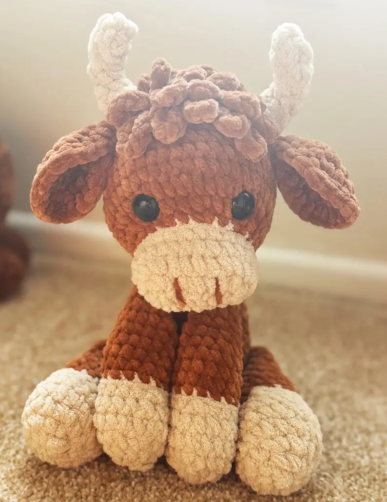 Highlander Cow Crochet Plushie Amigurumi Stuffed Animal