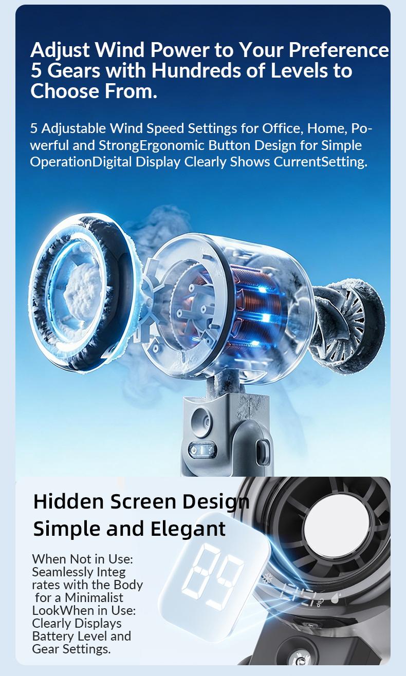 Handheld Mist Fan, Portable Rechargeable Cooling Fan with Water Spray, Personal Mini Fan for Face, Travel Beach Camping Outdoor Office Summer Fan