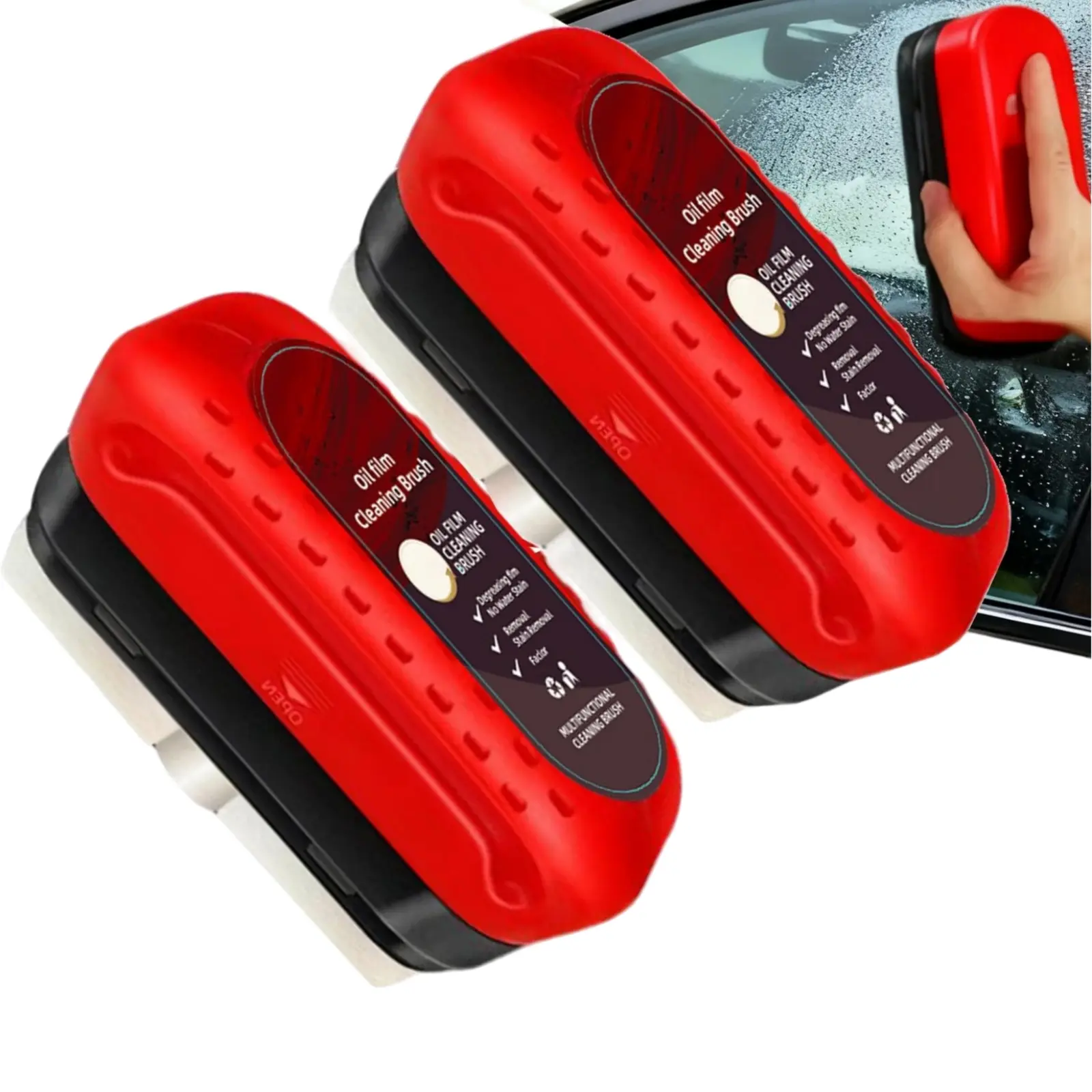 Fast-Acting Oil Film Remover Brush for Auto Glass, Multifunctional Windshield Cleaning Scrubber