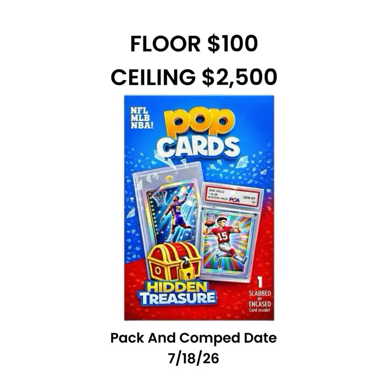 1x POP CARDS HIDDEN TREASURE Multi Sport Box Floor $100 Ceiling $2,500