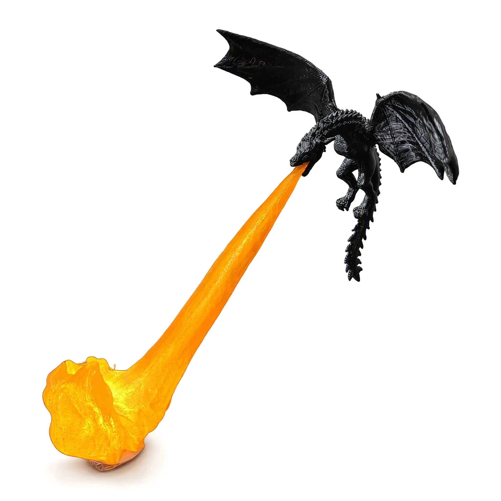 3D Printed Fire-Breathing Dragon Book Corner Light - Gothic Fantasy Ornament with Glowing Simulated Flame, Desktop Bookshelf Figurine Gift for Book Lovers