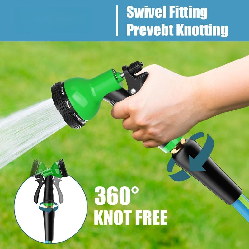 Flexible Short Garden Hose 5/8 10FT: Hybrid Rubber Portable Length Hose - Lightweight Water Hose with Male to Female Fittings - Tangle-Free Hose for Cleaning Park,  Wash, Outdoor, Watering