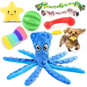 PURR LAB ‌   "Festive Dog Toy Bundle - Holiday-Themed Plush Chewers with Interactive Attachments"