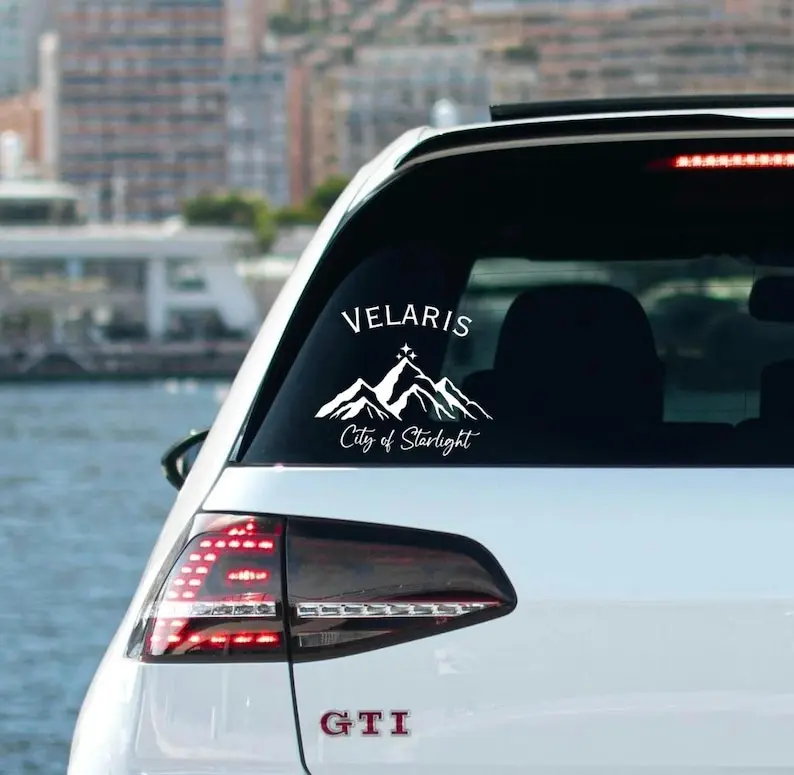 Bookish Car Decal: Velaris, City of Starlight, Mountain Sticker